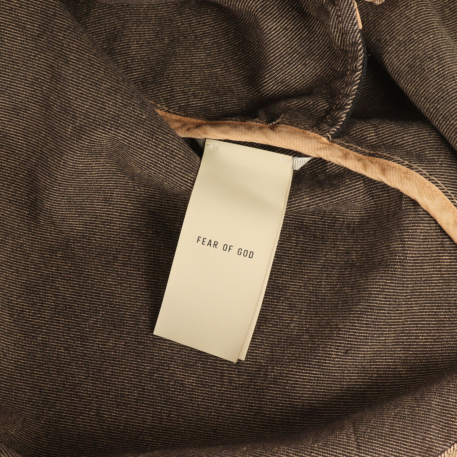 FEAR OF GOD フィアオブゴッド ジャケット ベージュ サイズ L | スタンドカラー フルジップ カラーデニム ジャケット | THE ETERNAL COLLECTION | アメリカ製 | アウター ブルゾン メンズ KANDAIZUMI_COM