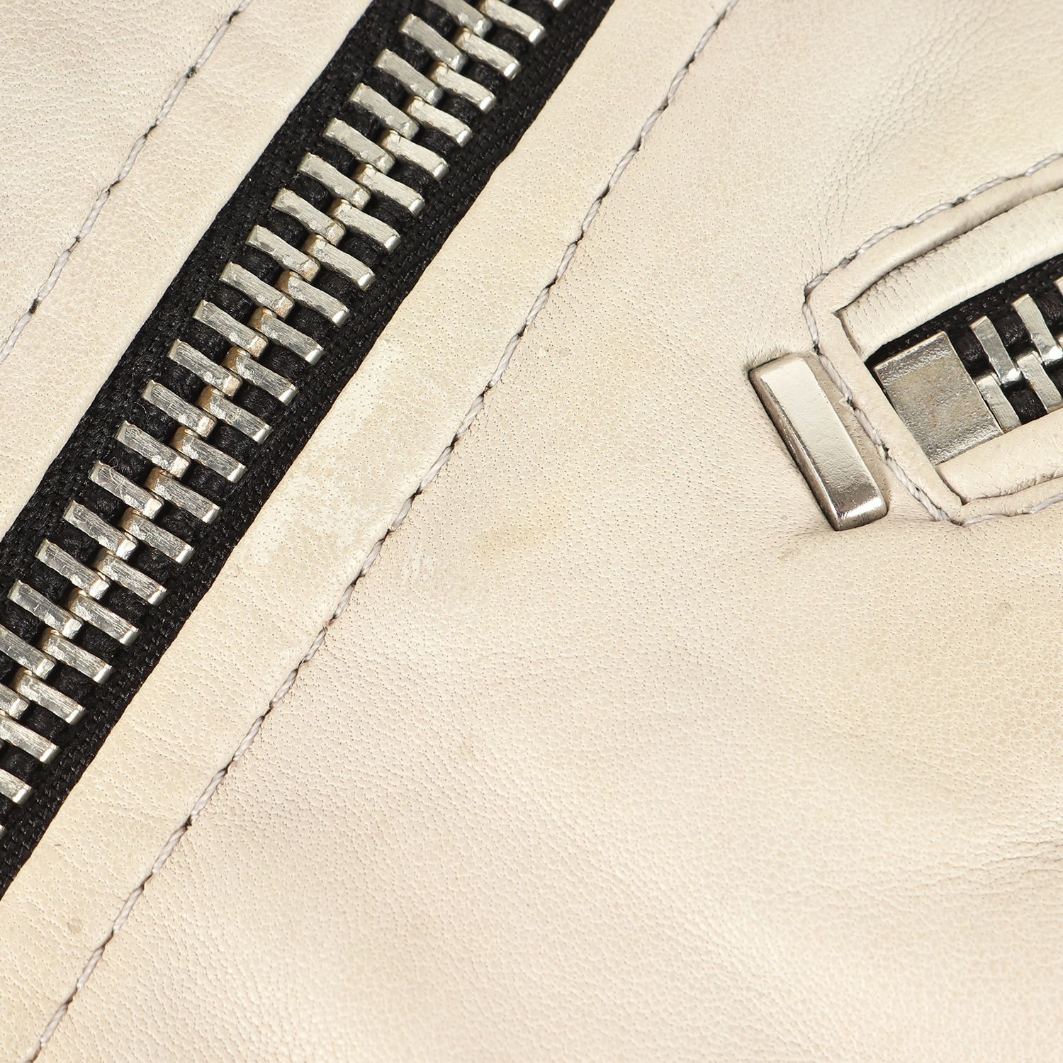 DIESEL ディーゼル ジャケット ライトグレー サイズ:S | シープスキン レザー バイカー ダブル ライダース ジャケット | RN93243 CA25594 | アウター ブルゾン 上着【メンズ】【中古】【K4626】 DIESEL ディーゼル ジャケット ライトグレー サイズ:S | シープスキン