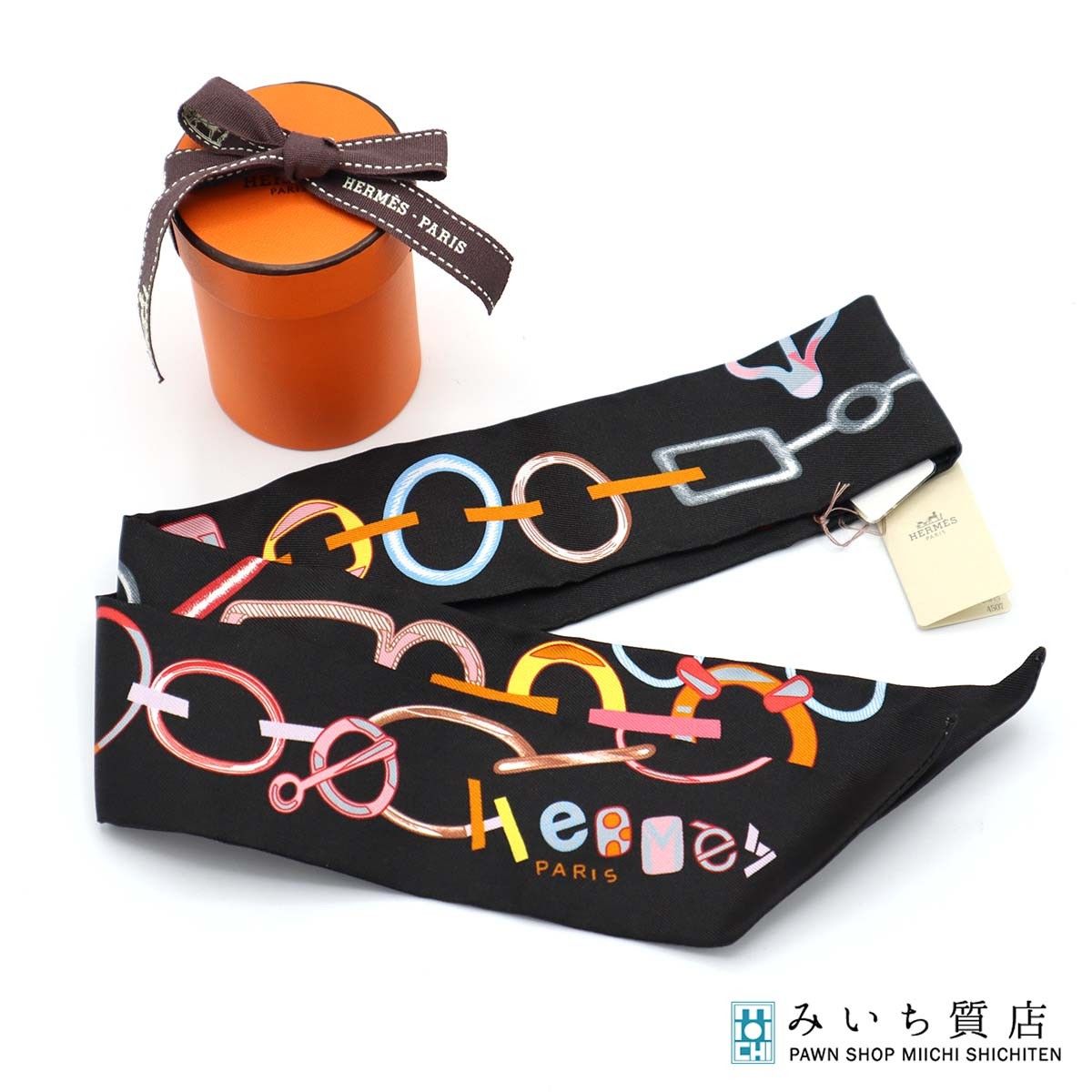 HERMES エルメス ツイリー DO RE BOUCLES ド・レ・ブックル シルク100