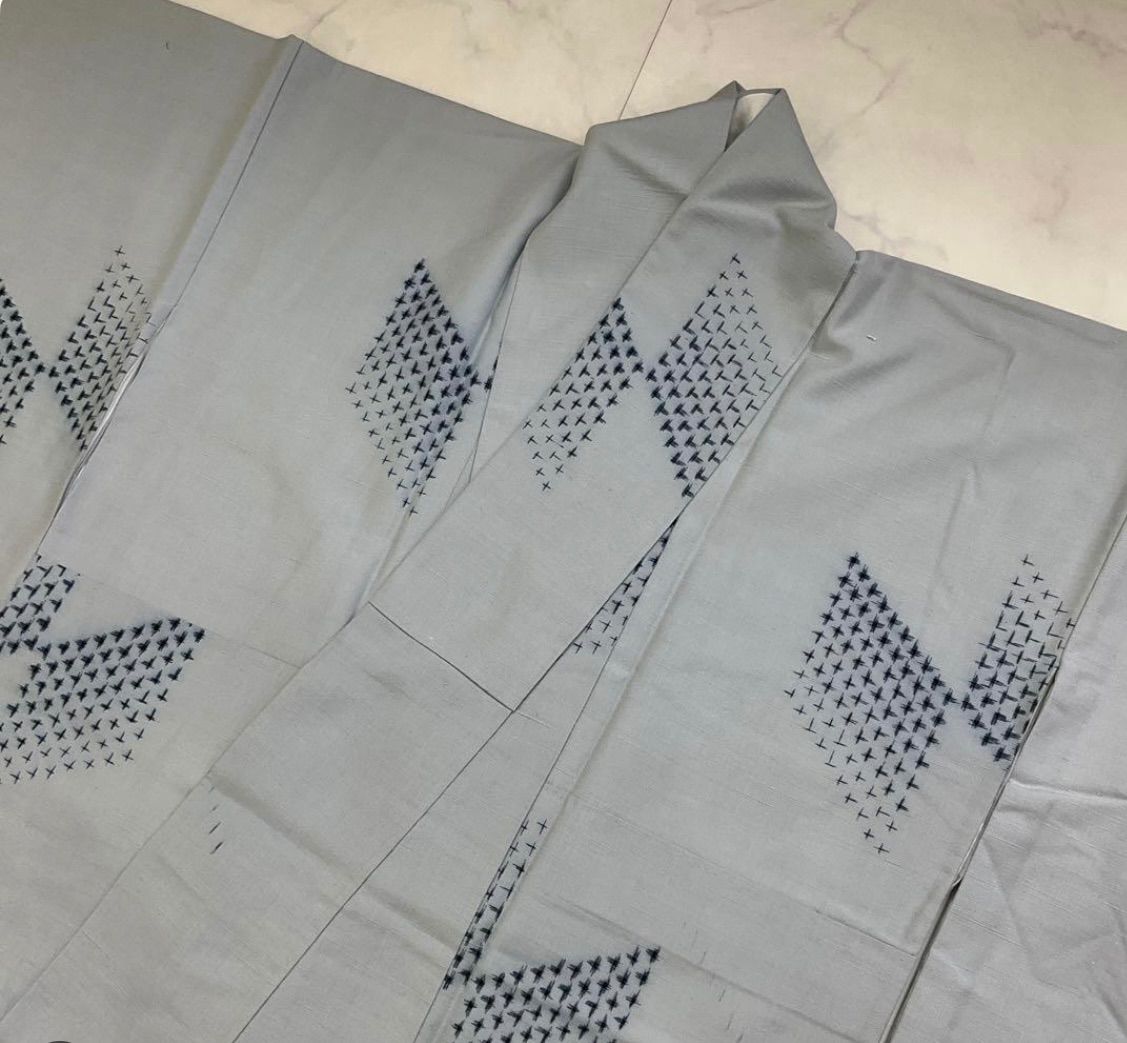 kimonoarisa◆未使用同然◆真綿紬◆袷◆仕付け◆裄67丈164 kimono+one◇kimonoarisa◇未使用同然◇真綿紬◇仕付け糸付き◇袷◇広