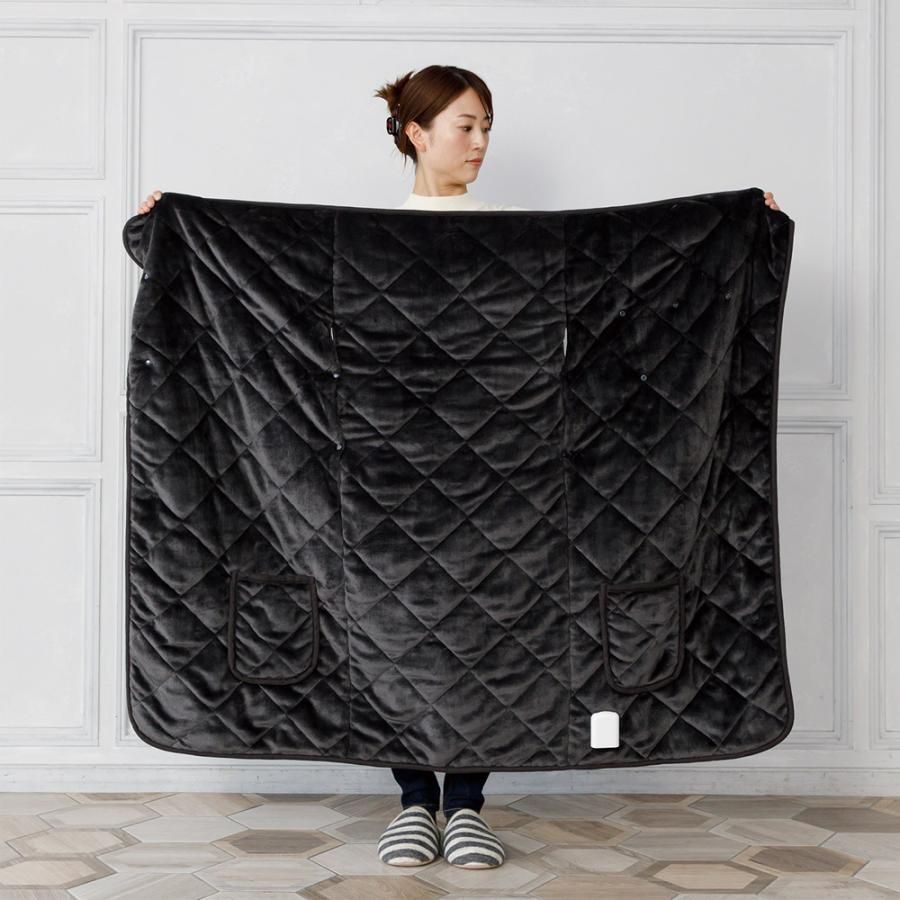 電気ブランケット モコポカ 着る電気毛布 1台5役 電気ひざ掛け フランネル 着る毛布 丸洗い CNET CDMP307GY MARWIL-DEMENAGEMENTS_CH