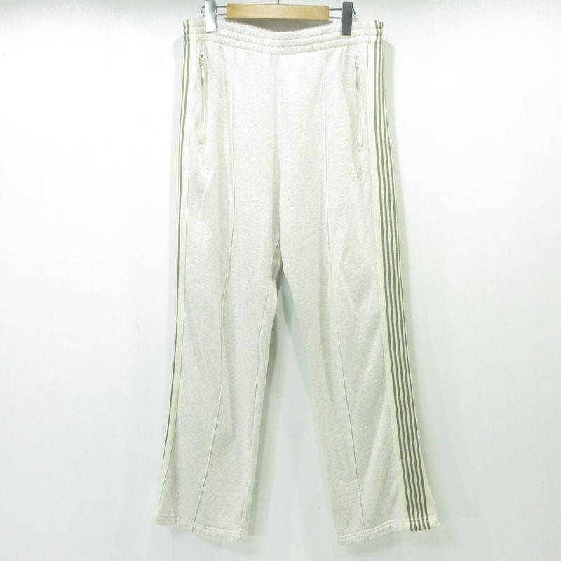 三重本店 Needles | ニードルス パンツ × THE TOKYO別注 Track Pant - Sweat ロゴ刺繍トラックパンツ スウェットパンツ パピヨン刺繍 NS1556 ホワイト系 ライトグレー アイボリー サイズ M 107