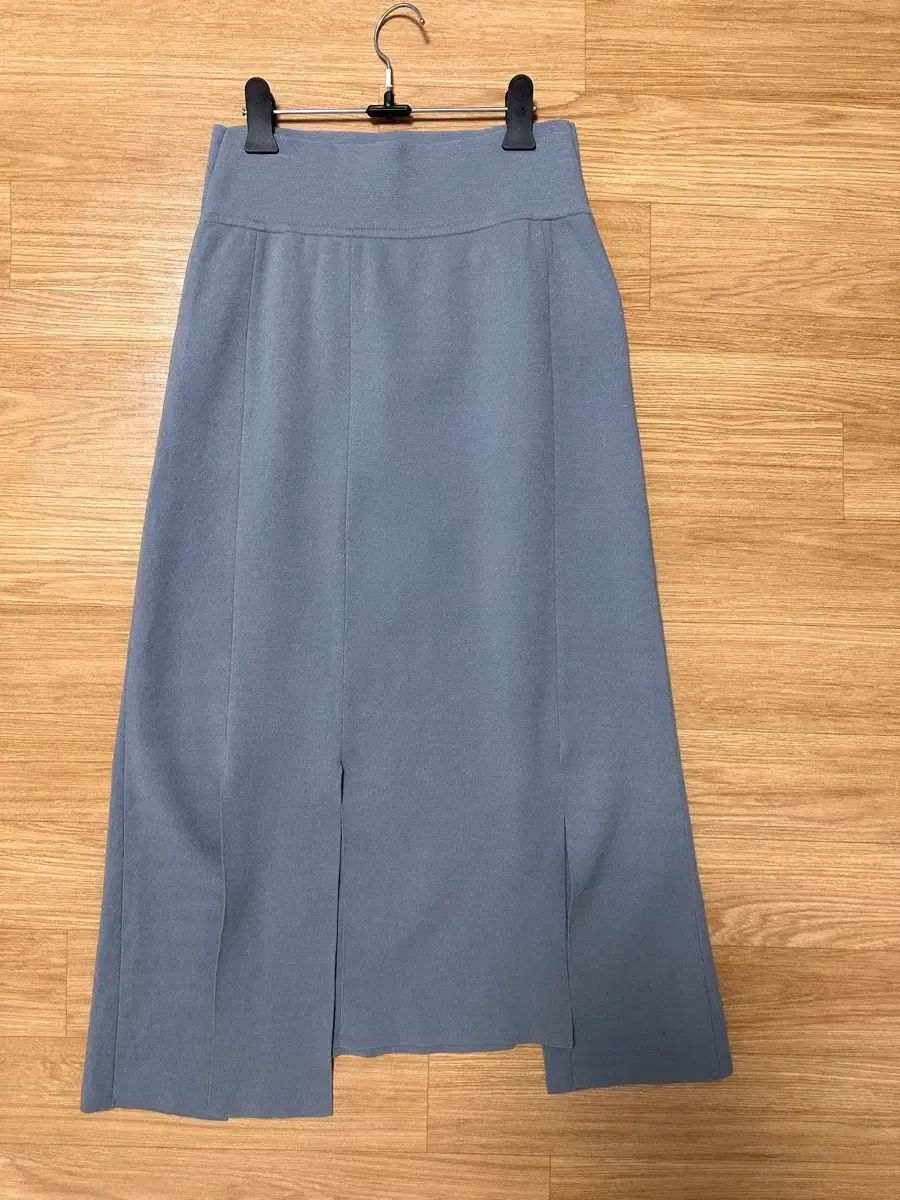 SYSTEM ニット トーンダウンブルー スリットスカート 55