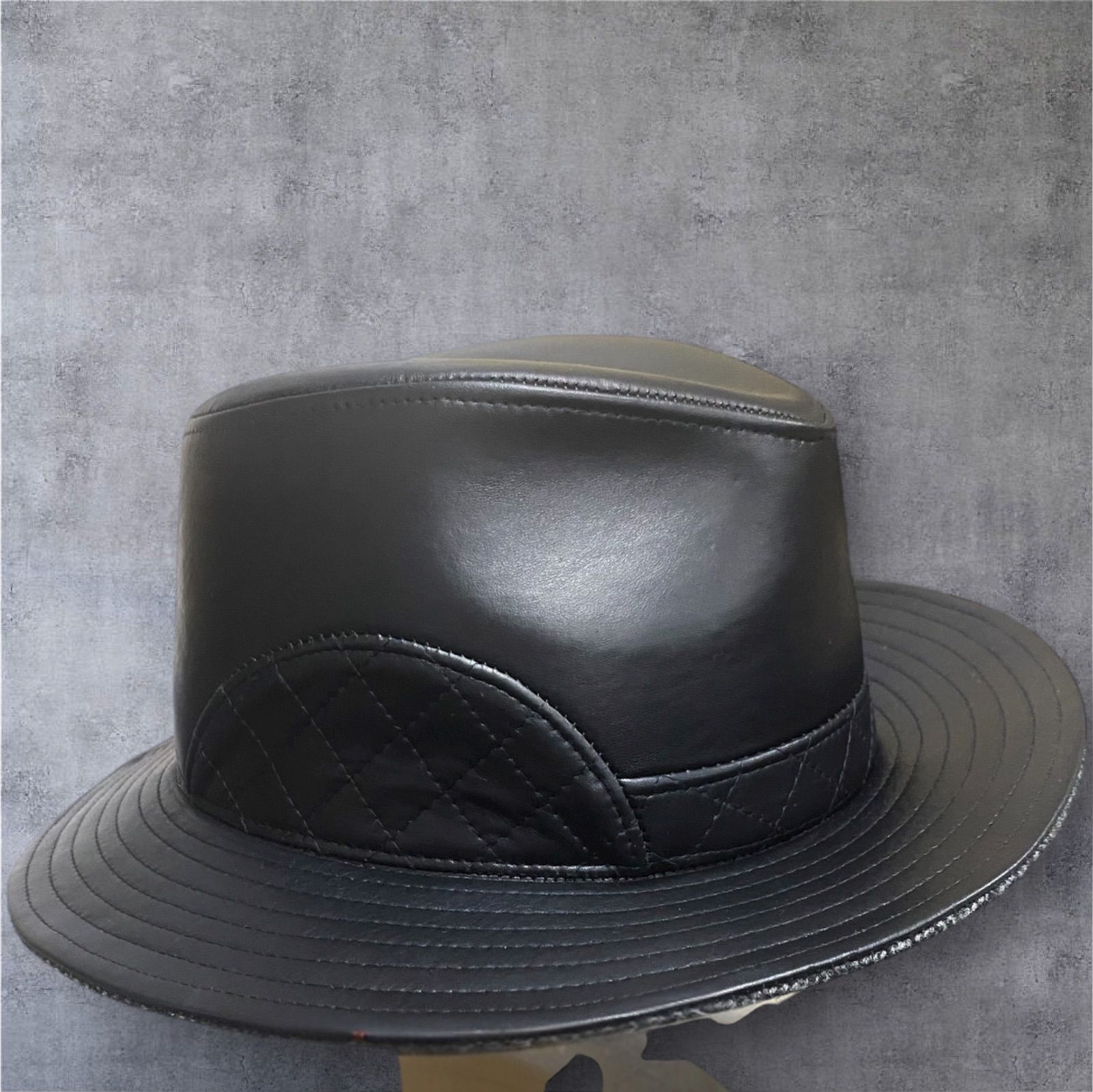 【全品送料無料】 ポーランド製 KASZKIET カシュケット パテッドレザーハット メンズファッション 帽子 ハット ブラック ♥品 タグあり 激安販売、最安価に挑戦。