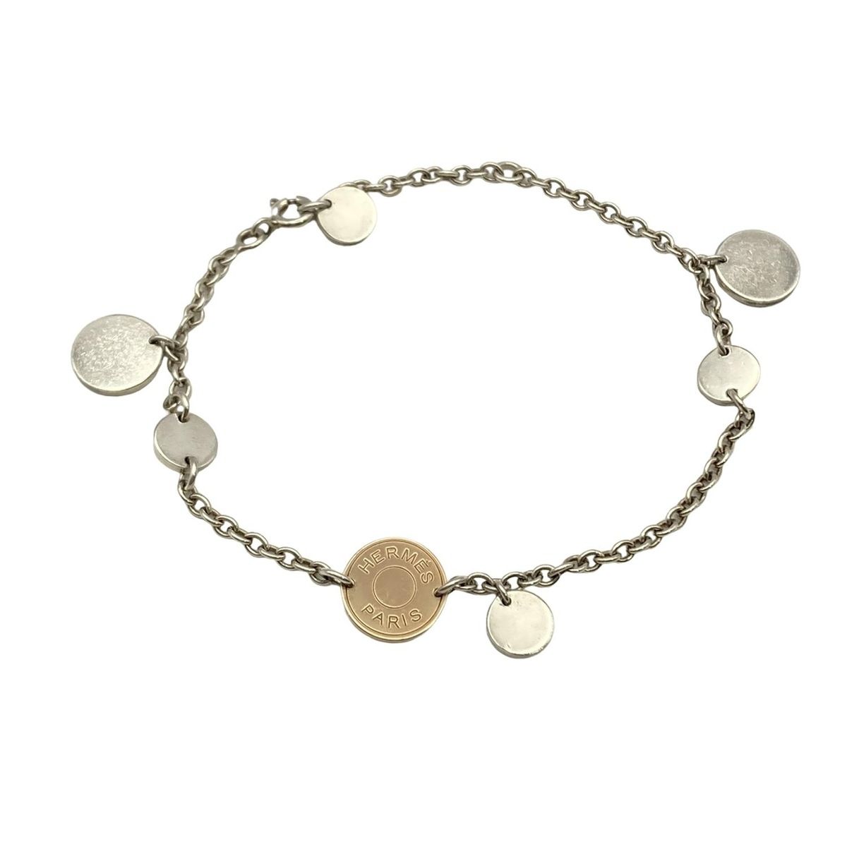 HERMES エルメス ブレスレット エクスリブリス K18PG×シルバー サイズ LG