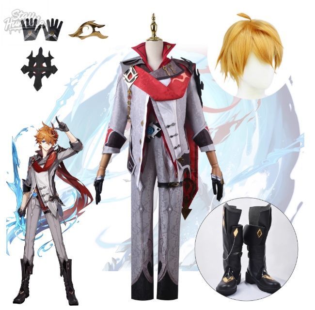 原神 タルタリヤ ファトゥイ?行官 衣装フルセット ウィッグ付き