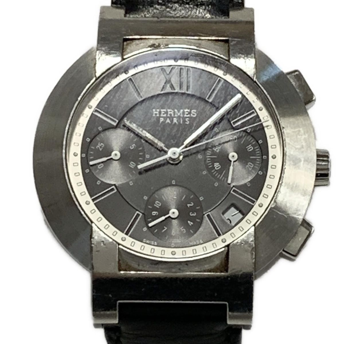 HERMES エルメス 腕時計 ノマード N01.910 レディース □G|SS 黒