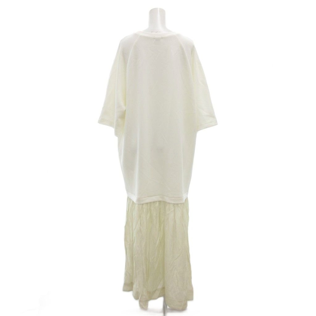 マノフ MANOF ドッキングワンピース 半袖 ロング 切替 サンプル品 白 ホワイト ベージュ |GV GY99