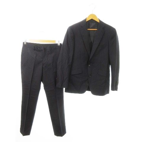 ドールオム D or Homme シングルスーツ セットアップ 2点セット テーラードジャケット 背抜き スラックス ストライプ 88YA4 紺 ネイビー |MN2 GY99