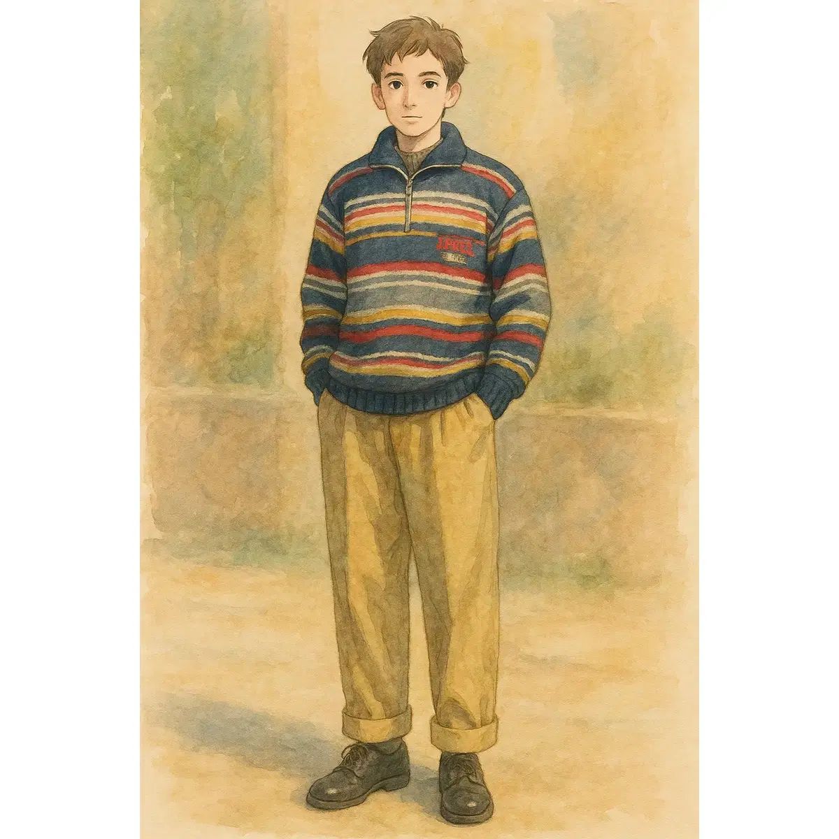 【在庫限りの大特価】 105 00s J.PRESS Jプレス マルチカラー ハーフジップアップ ニット