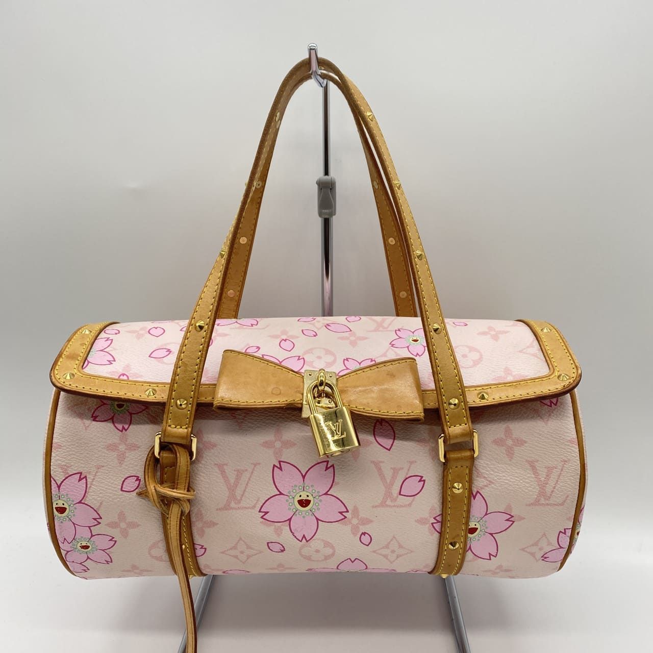 Louis Vuitton ルイ ヴィトン M92010 パピヨン ハンドバッグ ショルダーバッグ 村上隆 桜 さくら モノグラムチェリーブロッサム ローズ ピンク レディース