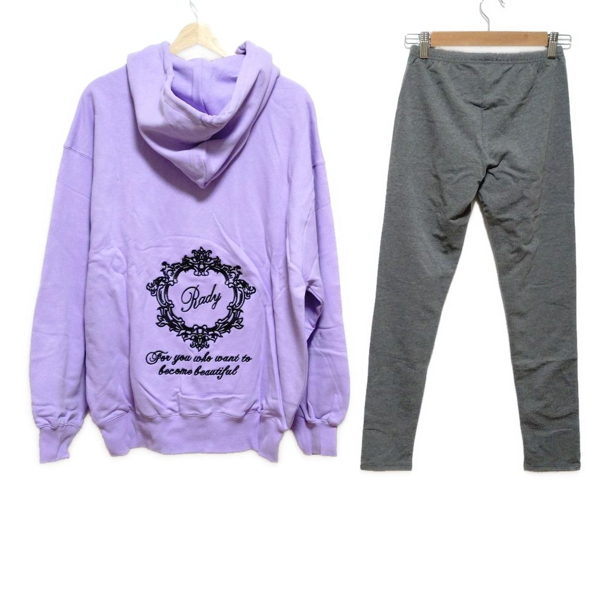 Rady レディ レディースパンツセットアップ レディース - ライトパープル×グレー ウエストゴム ジップアップ