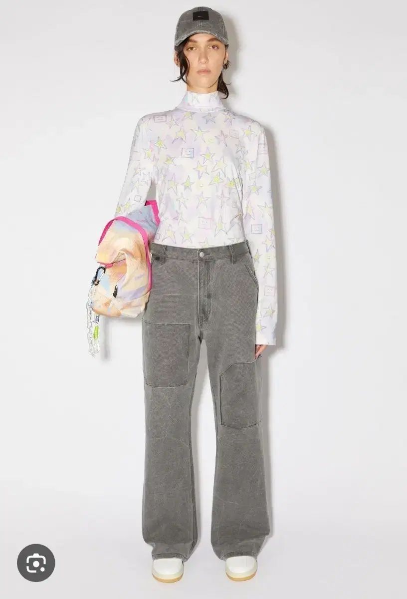 Acne Studios アクネストゥディオズ ユニセックス プリント タートルネック Tシャツ Lサイズ