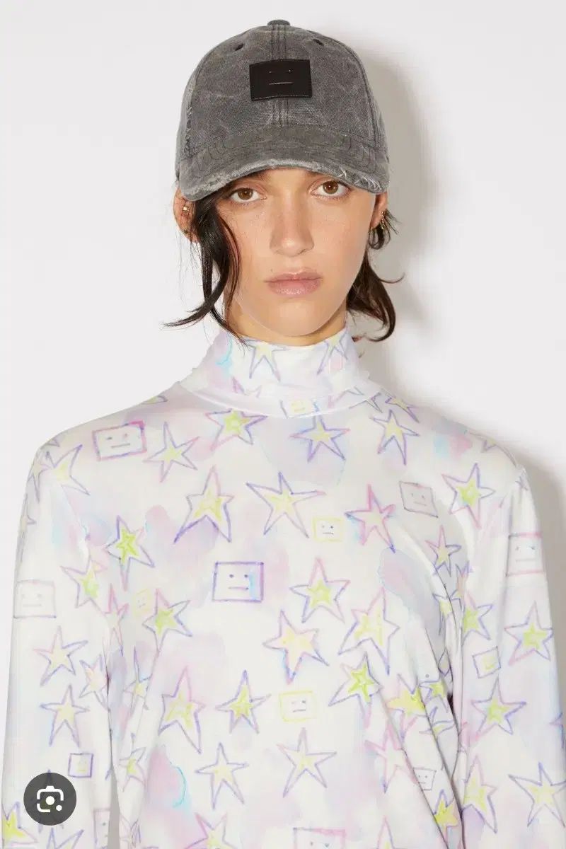 Acne Studios アクネストゥディオズ ユニセックス プリント タートルネック Tシャツ Lサイズ