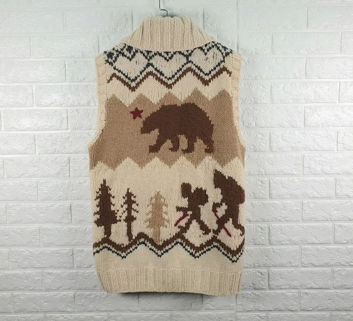 100 ザノースフェイス 白 ラベル シェルパ ニット ベスト