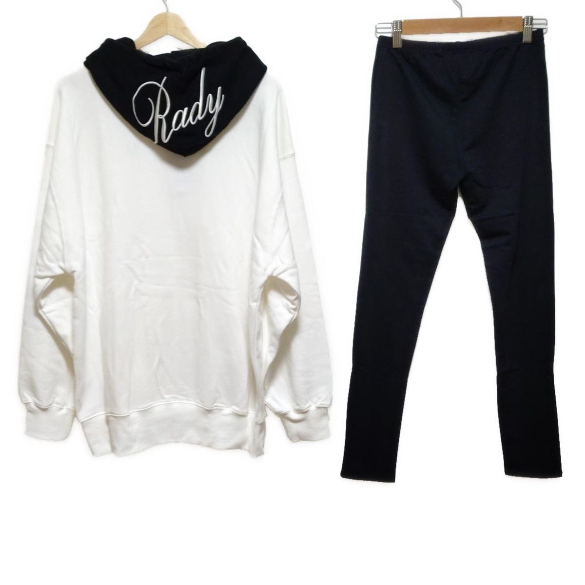 Rady レディ レディースパンツセットアップ レディース - 白×黒 ウエストゴム ジップアップ