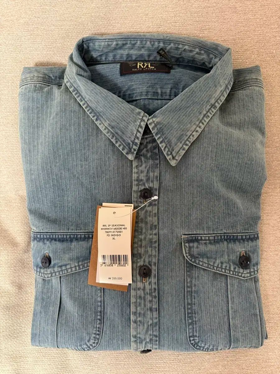 RRA ダブルアールエル Indigo ヘリンボーン ツイル ワークシャツ xl