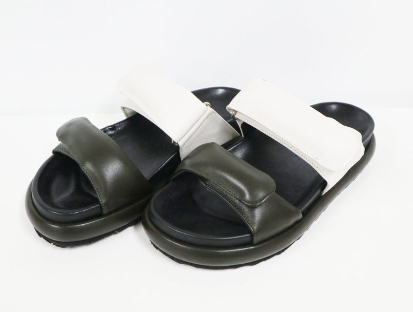 ピエールアルディ PIERRE HARDY フラットバイカラー レザー サンダル