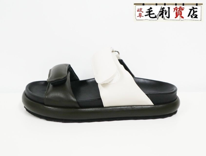 ピエールアルディ PIERRE HARDY フラットバイカラー レザー サンダル サイズ36 23.0cm レディース 靴