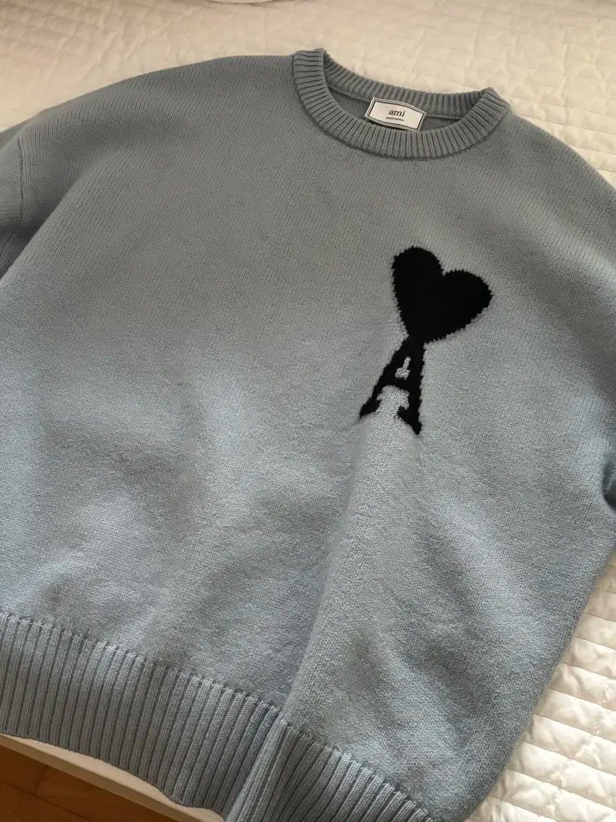 アミ インタルシア ニット スカイ ブラック sサイズ