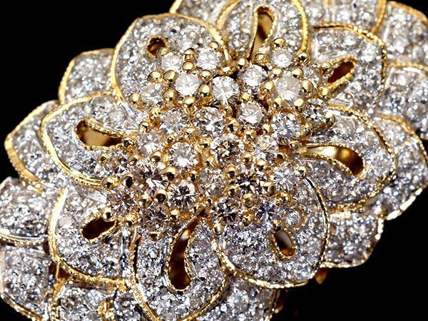 ジュエリー 絢爛豪華 な輝き 上品 上天然ダイヤモンド3 98 ct 超 K 18 YGリング h 7963 vgl