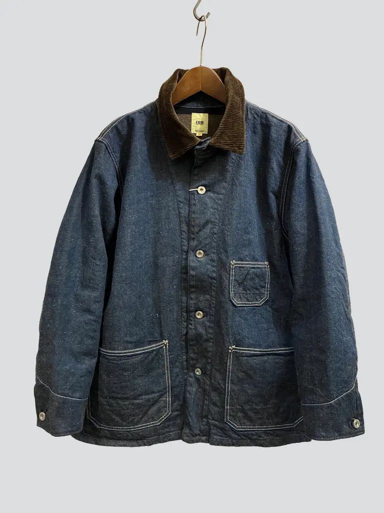 FOB FACTORY F2456デニムチョアジャケット ブランケットライナー カバーオール DENIM CHORE JKT BLANKET LINER FOBファクトリー 38サイズ