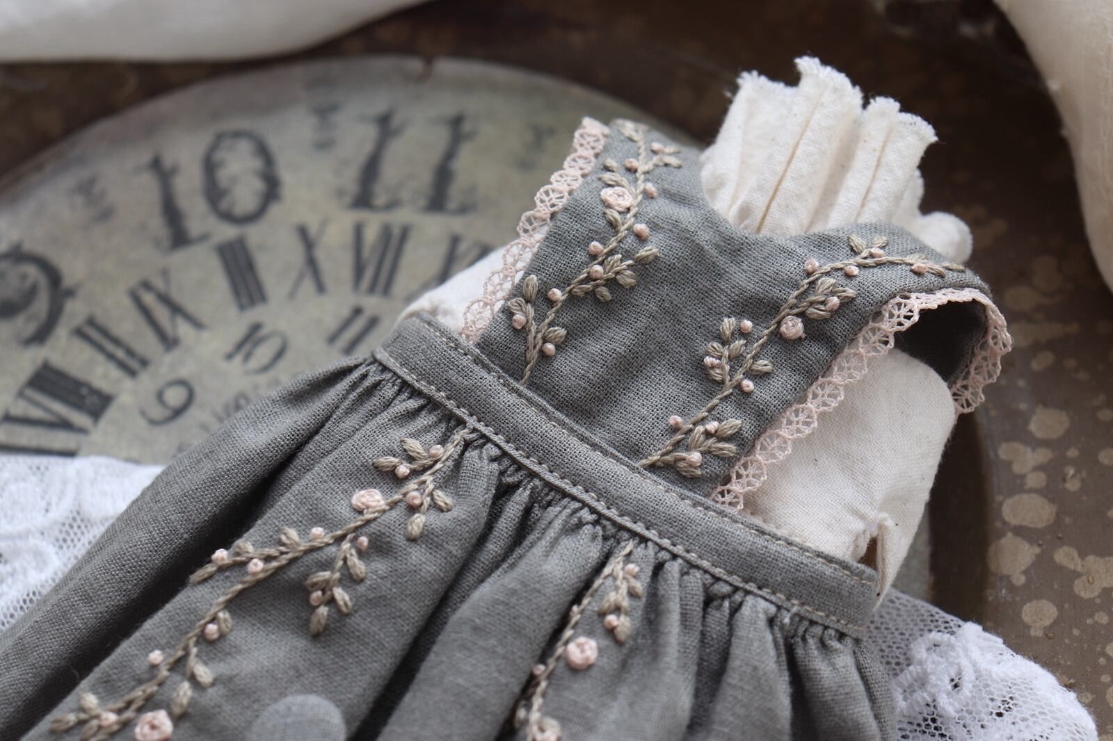 No.A99 ブライス blythe お花刺繍えりのお洋服set