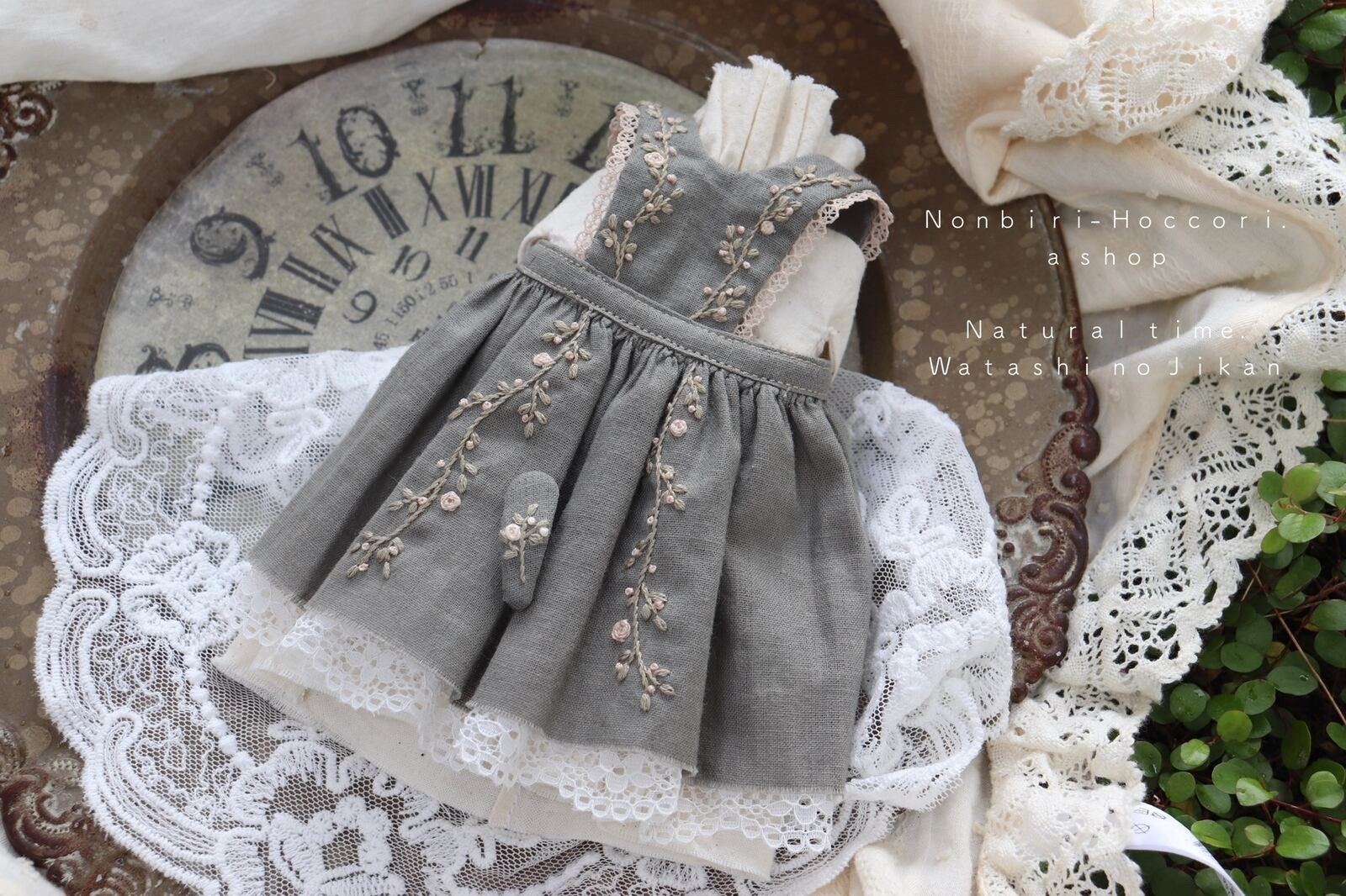 No.A99 ブライス blythe お花刺繍えりのお洋服set