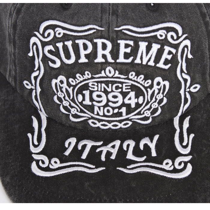  Supreme シュプリーム イタリー 6パネル キャップ フリーサイズ Italy 6-Panel Cap ウォッシュ加工 ロゴ刺繍 ベースボール 帽子 ハット メンズ レディース ユニセックス ベースボールキャップ キャップ