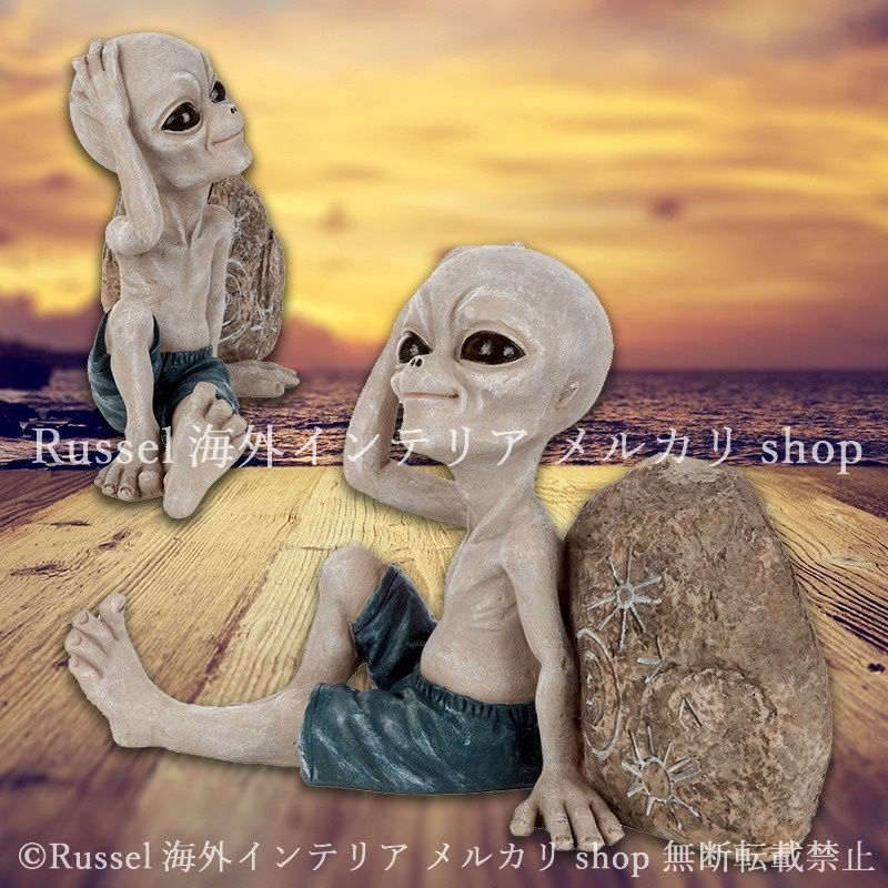ガーデンオブジェ 宇宙人 樹脂 庭 置物 エイリアン かわいい ガーデンオーナメント ガーデンオーナメント ガーデニング 雑貨 ガーデン雑貨 ガーデンインテリア ガーデン インテリア 庭の装飾 お洒落 おしゃれ 8-14
