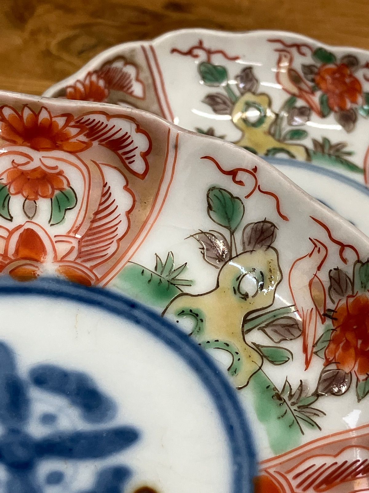 古伊万里赤絵銘々皿五客 美しい作品 r298 古伊万里赤絵銘々皿五客