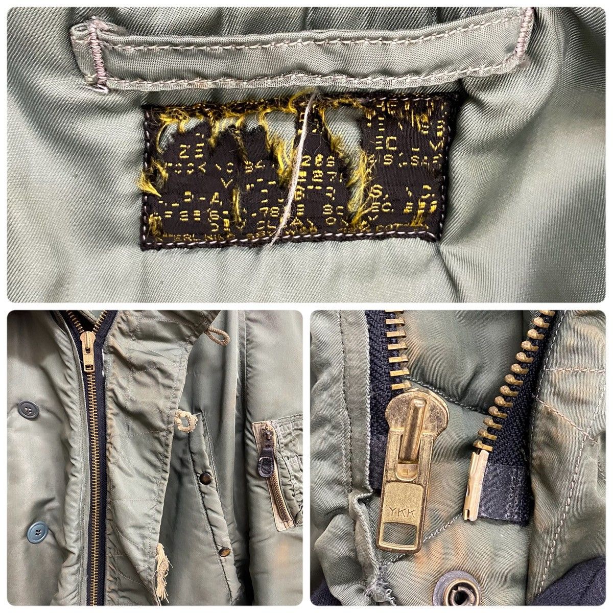 ヴィンテージ 50 s U.S.AIR FORCE N-3B 黒タグ ZIP交換 ジャケット カーキ 201MT-4715 VB KANDAIZUMI_COM