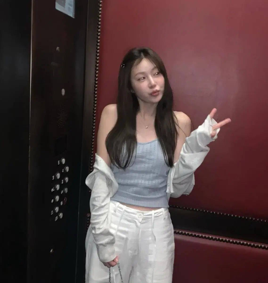 リリーコツ バフィー コットン カーディガン メランジ