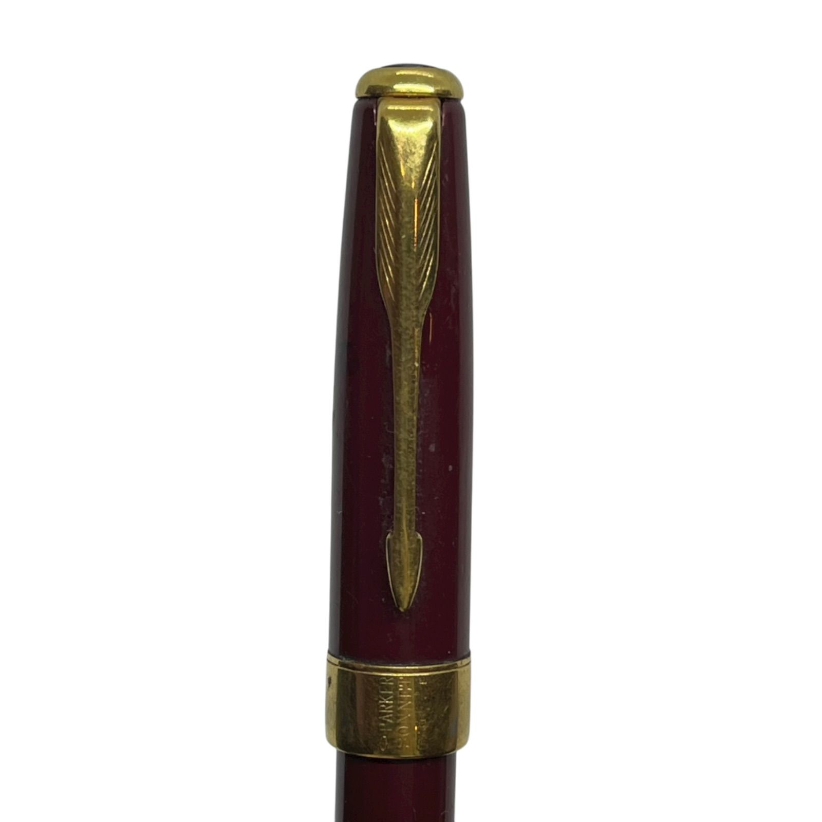 管2511-64 筆記未 PARKER パーカーSonnet 万年筆 18K ソリッド ゴールドペン先 バーガンディ 金トリム
