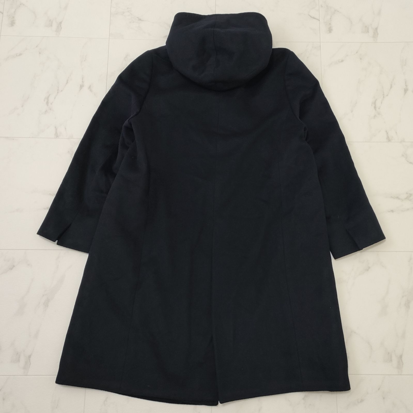 23区 ウールアンゴラビーバーフーデットコート 大きいサイズ44 2XL