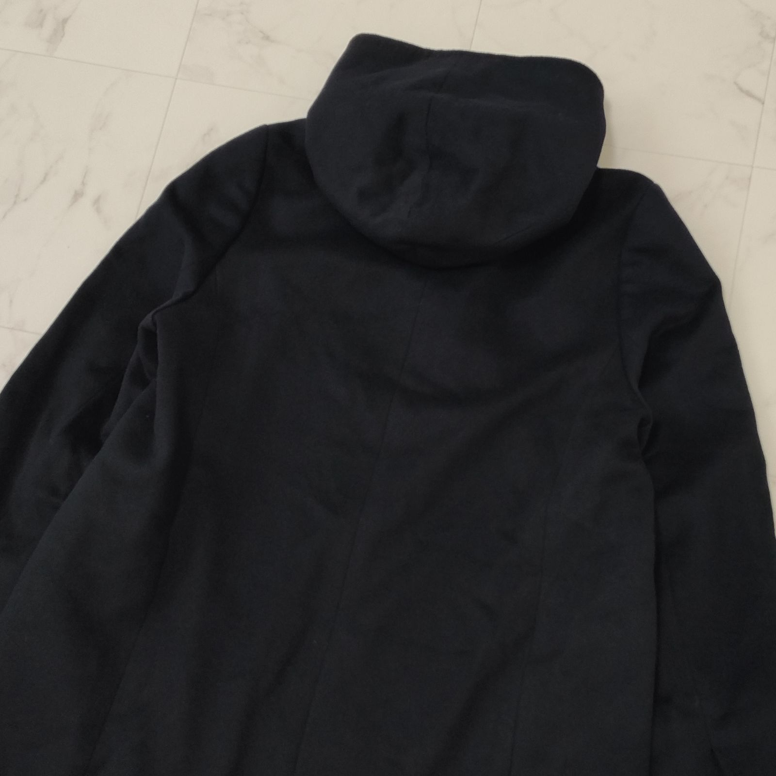 23区 ウールアンゴラビーバーフーデットコート 大きいサイズ44 2XL