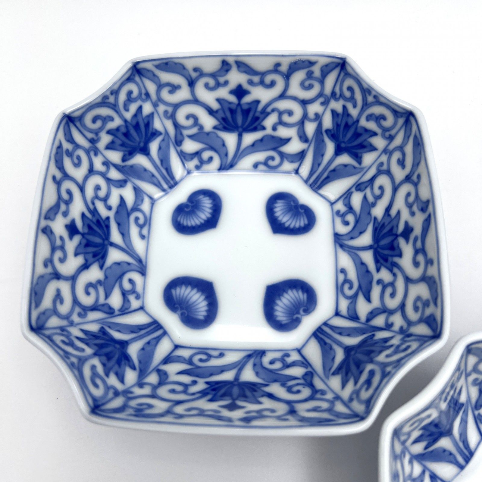 未使用 深川製磁 宮内庁御用達 かぶと唐草 小鉢揃 5枚 共箱 有田焼 和