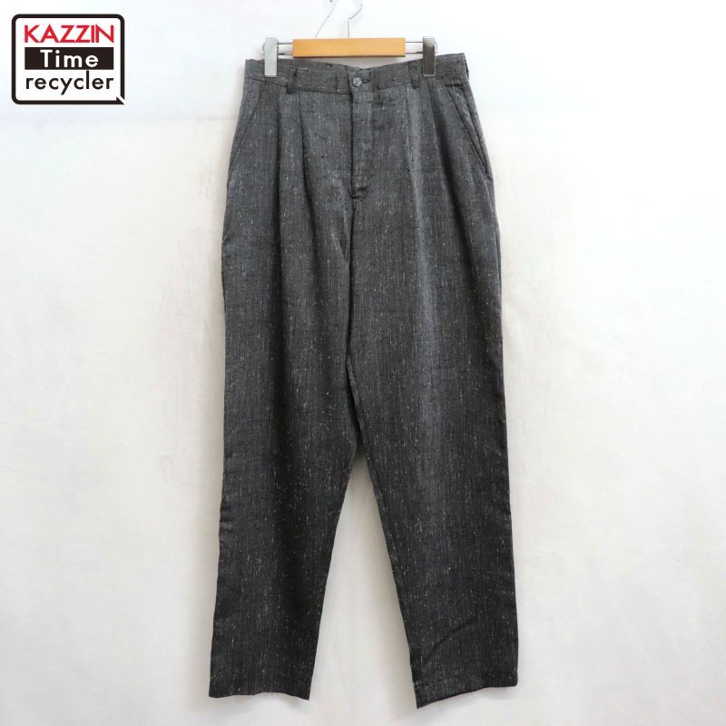 80s USA製 vintage ネップ 2タック スラックスパンツ メンズ Sサイズ