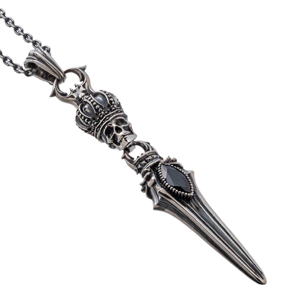 スカルクラウンダガーペンダント アルテミスキングス ペンダントトップのみ シルバーアクセサリー ジュエリーブランド