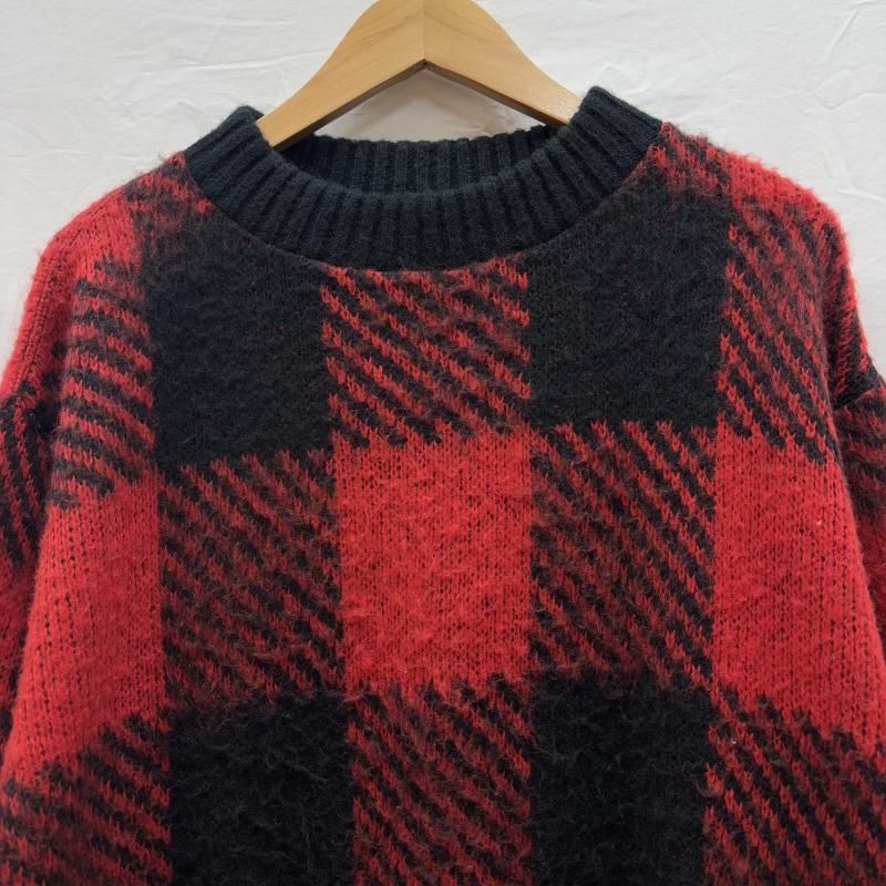 古着 MASSES マシス バッファローチェック モヘア調 プルオーバー ニット セーター メンズ M ISItems