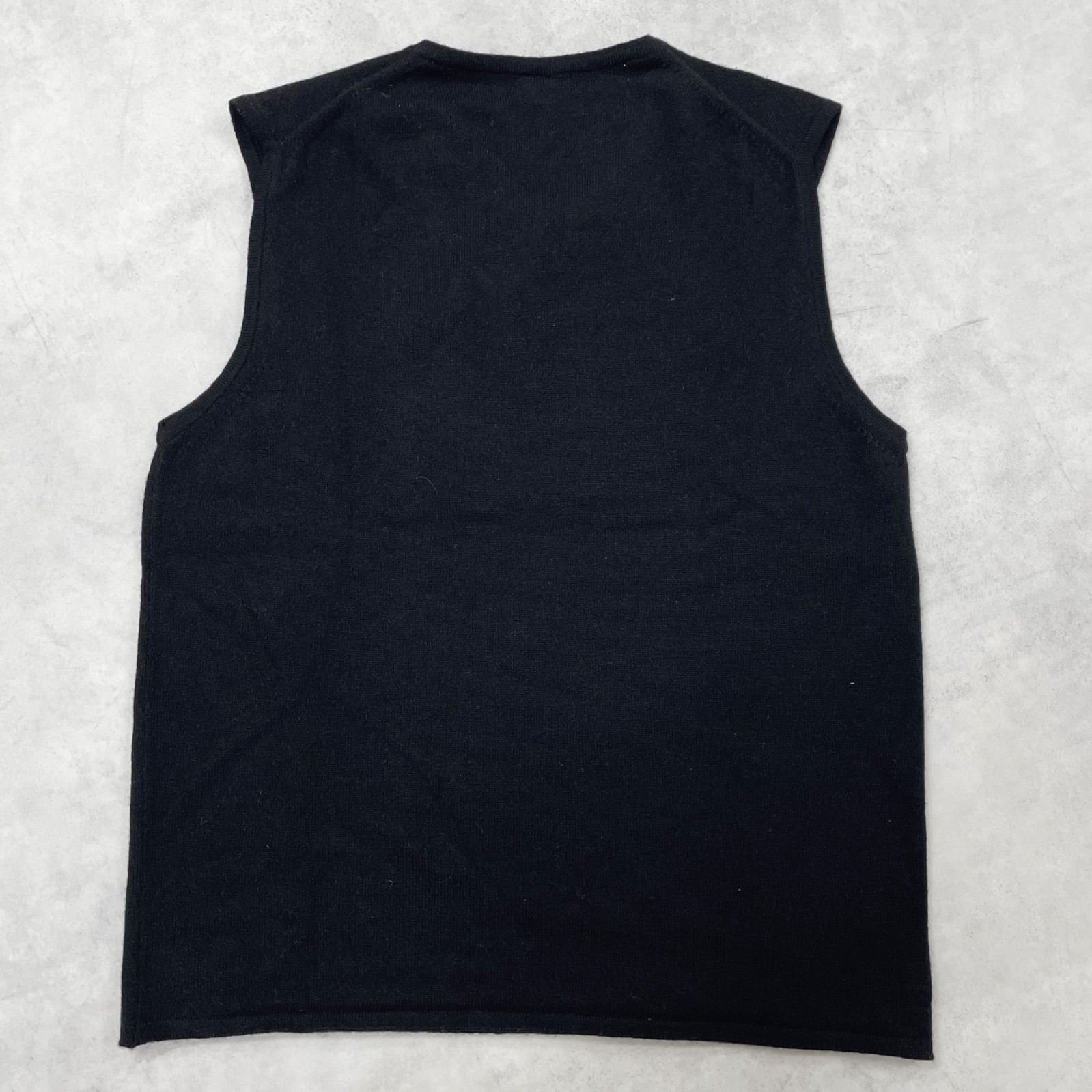 HERMES エルメス ニットベスト トップス ノースリーブ カシミヤ ブラック スコットランド製 レディース ME