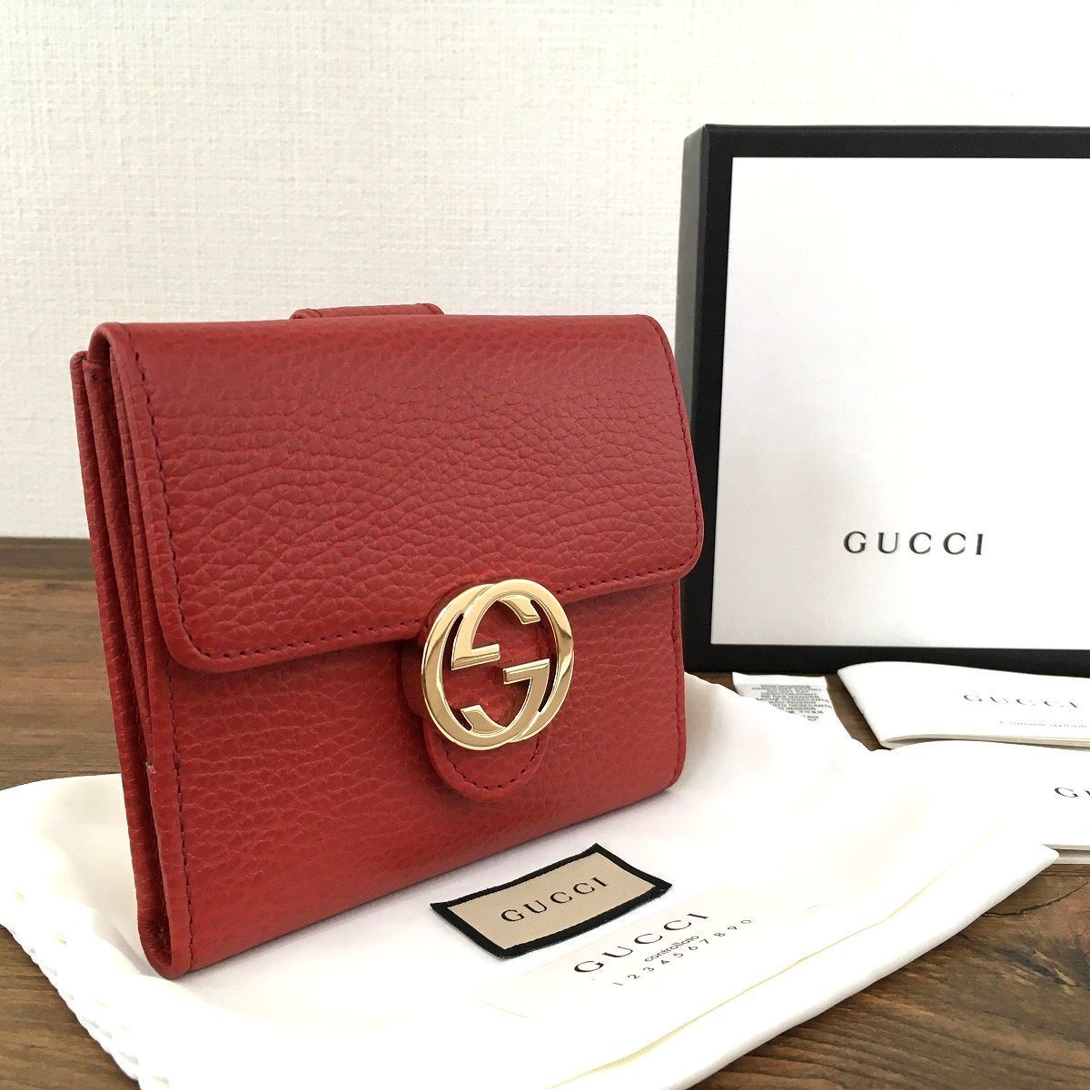 188 み ♥品 GUCCI コンパクトウォレット 615525 インターロッキング