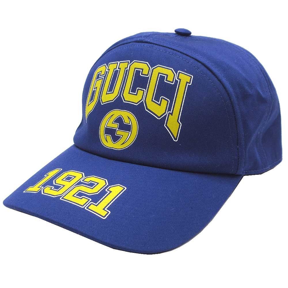 グッチ 帽子 キャップ GUCCI カレッジ インターロッキングG コットン 1921 ベースボールキャップ 773135 ブルー系 ブティックライン メンズ 送料無料