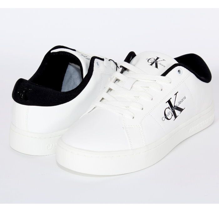 Calvin Klein カルバンクライン レザー スニーカー CLASSIC CUPSOLE LOE LACE UP SNEAKER ホワイト|01 W CK レースアップ ローカット シューズ 靴 メンズ ユニセックス