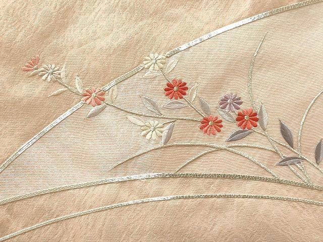 銀糸花柄刺繍 名古屋作り帯 銀糸花柄刺繍 名古屋作り帯 銀糸花柄刺繍 名古屋作り帯 - GREAT-STEPS