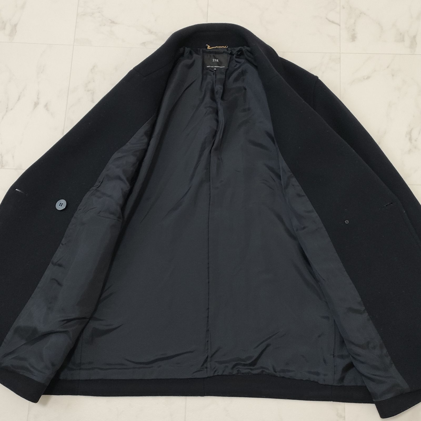 23区 ソフトメルトン ピーコート　ウール　ダークネイビー40 23区 ソフトメルトン ピーコート ウール ダークネイビー40 23区 ソフト