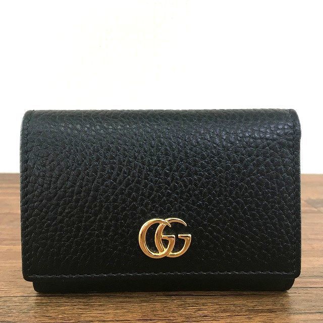 62 送料込み ♥品 GUCCI コンパクトウォレット 644407 ブラック GGマーモント き