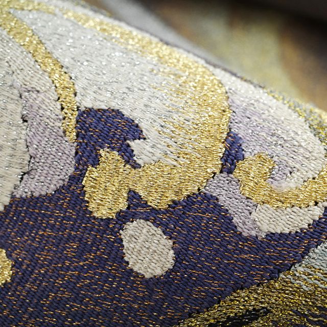 紫鼠色地 金銀糸