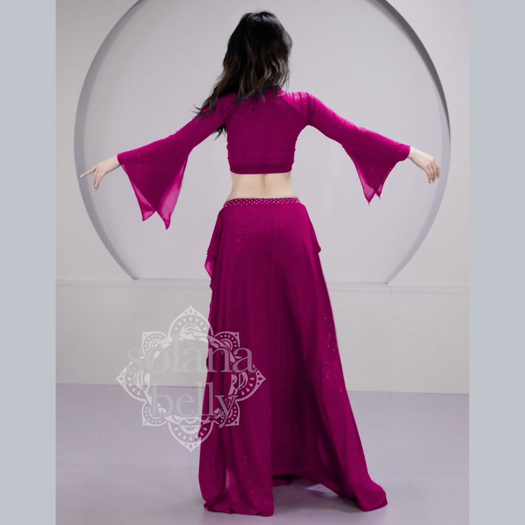 ベリーダンス レッスン着 ビジュー セットアップ ピンク LW0121PK LLC-HASEGAWATOSO_COM