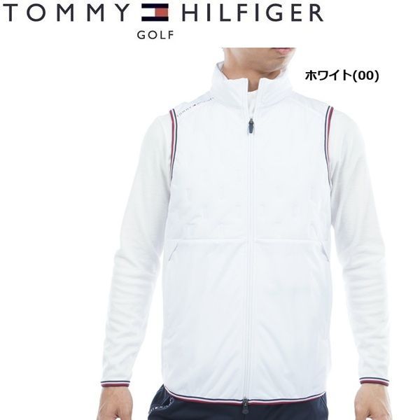 トミーヒルフィガー ゴルフ メンズ 高周波 中綿キルトベスト TOMMY HILFIGER GOLF THMA577 秋冬モデル ホワイト 00